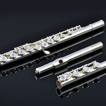 Flute instrument open hole beginner French keys key cover carving 17 holes B tail