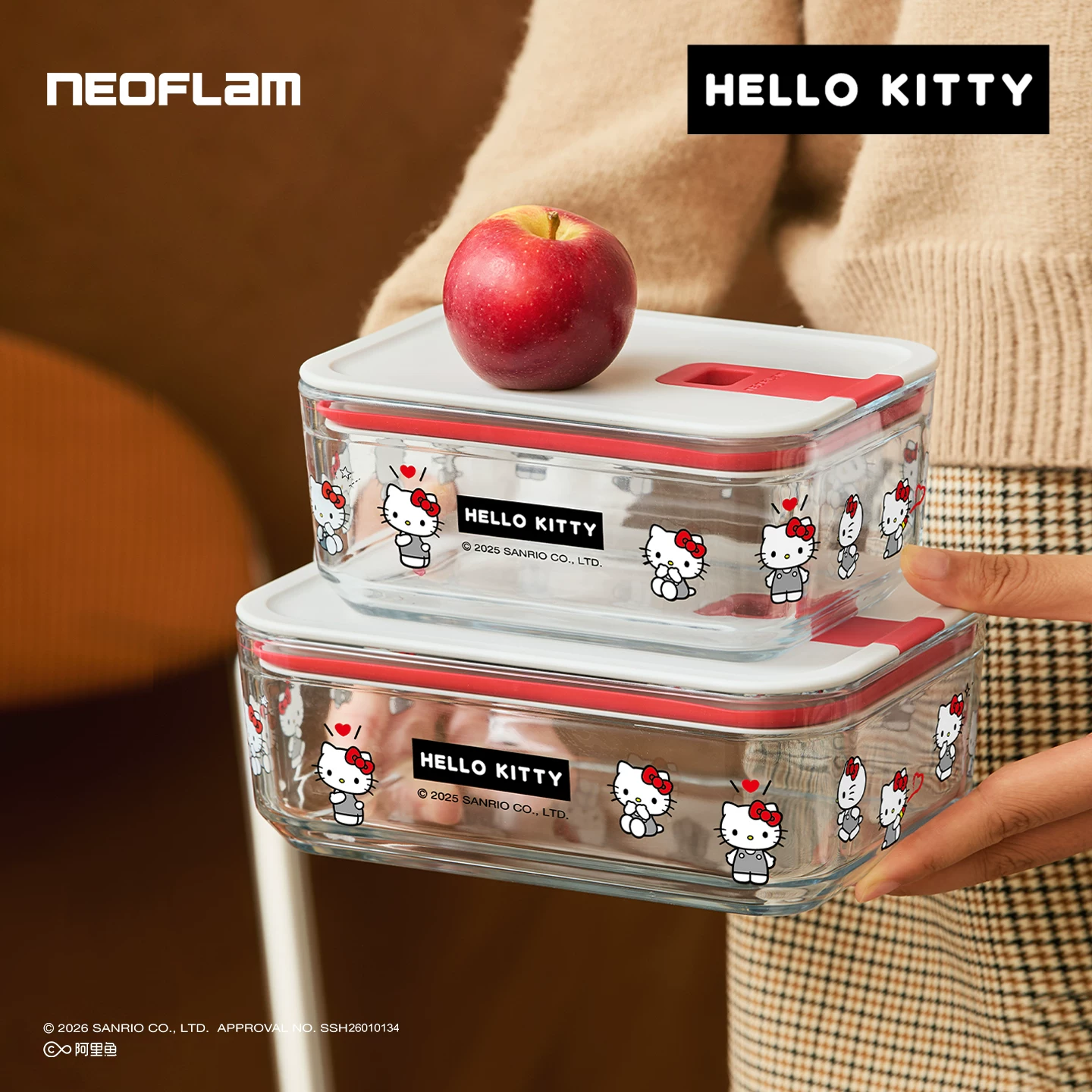 Sanrio, hello kitty, mini box, glass lunch box