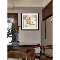 Small courtyard pumpkin living room restaurant Chinese painting famous calligraphy and painting bedroom mural entrance hanging painting decorative painting art spray painting