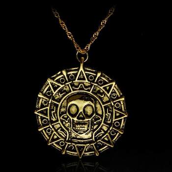 European and american film and television peripherals pirates of the caribbean captain jack sparrow alloy jewelry pendant necklace skull ancient coin jewelry