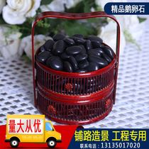 Shanghai black pebbles are used to make stone cakes pebbles soft stones high temperature resistant wooden barrels fish barbecue barbecue gravels