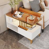 Sofa side table side cabinet living room household small coffee table corner table light luxury simple modern tea table narrow side cabinet storage cabinet