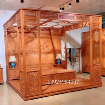 Ming and Qing classical mahogany Qiangong Chinese style step bed ancient palace canopy bed solid wood rosewood step bed middle bed