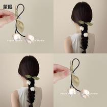 Naihuhu tulip bud braided hair rope flower hair band rubber band headband leather cover headdress for women spring and summer