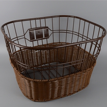 Apply to the Japanese Japanese accessories export bicycle retro basket basket large - scale PE woven recovery