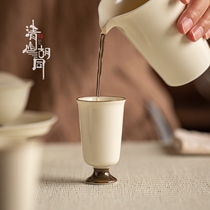 Ding kiln white tall tea cup smelling cup tall tea cup single cup master cup kung fu tea set small tea cup