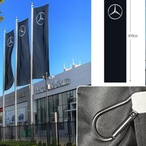 Vertical knife flag suitable for car front black shop cloth flag painting matte spinning colorful flag custom flag road flag Mercedes Benz 4s