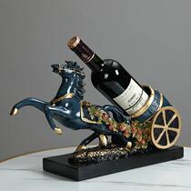 High-end fortune-drawing horse-drawn carriage red wine rack wine cabinet decoration living room TV cabinet home accessories American workmanship