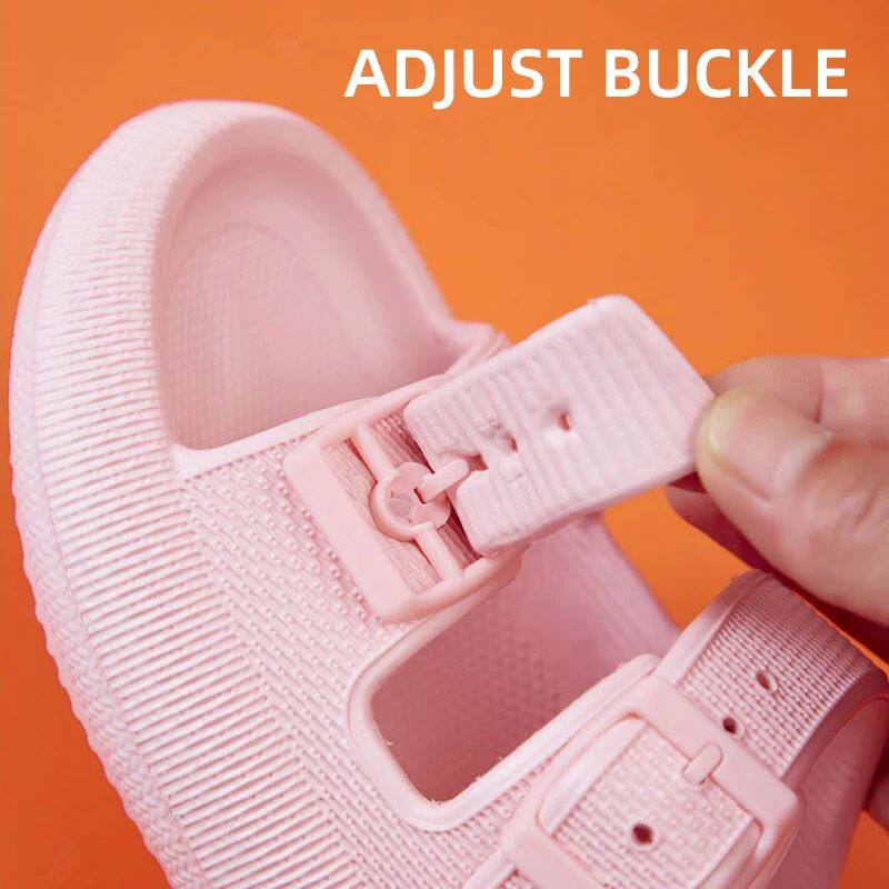 В доме родитель-ребенок тапочки soft sole pillow slippers for women double buckle thick plat