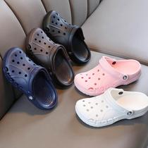 Crocs mens shoes womens shoes outer wear Baotou soft bottom beach sandals summer non-slip couple slippers wading shoes