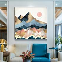 Modern minimalist Mid-Autumn Moon Mountains and Trees Decorative Painting Sun Porch Library Villa Wall Painting Aisle Corridor Painting