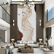 Villa Pick Up High Duplex floor TV Background wall wallpaper Chinese Living room pick up Xuan Guanguan mural film and film wall cloth wall cloth