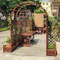 Anticorrosive wood arch flower stand outdoor courtyard arch climbing pergola terrace wooden fence fence garden decorative arch door