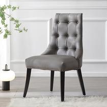 Solid wood and leather European-style dining chairs high-end reception chairs post-modern designer negotiation chairs American-style household buckle stools