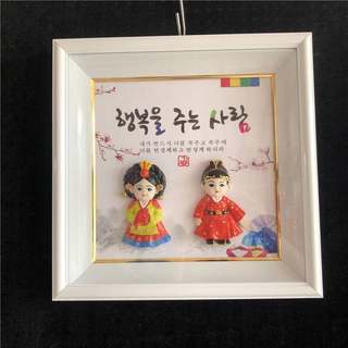 Korean traditional doll picture frame wall decoration pendan