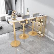 High-end Nordic marble bar tables and chairs simple living room light luxury high-top table entrance hall dining room wall-mounted window
