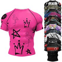 Cody Lundin Short Sleeve Pink Mens Jiu Jitsu BJJ No Gi Rash