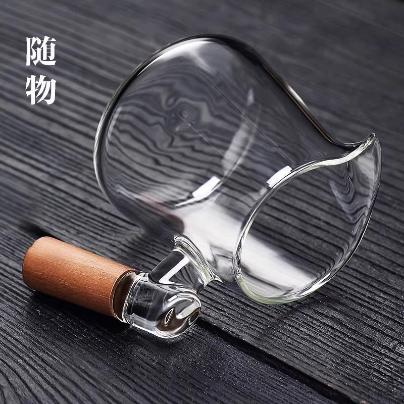 Thickened Glass Fair Cup with High Borosilicate Tea Strainer Filter, Tea Set, Tea Sharing Cup, Tea Divider, Tea Water, Green Tea