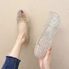 Non-Slip Crystal Sandals for Women, Suitable for Outdoor Wear, Fairy-Style, Closed-Toe, Flat-Heeled, Hollow-Out Clogs for Middle-Aged and Elderly Women