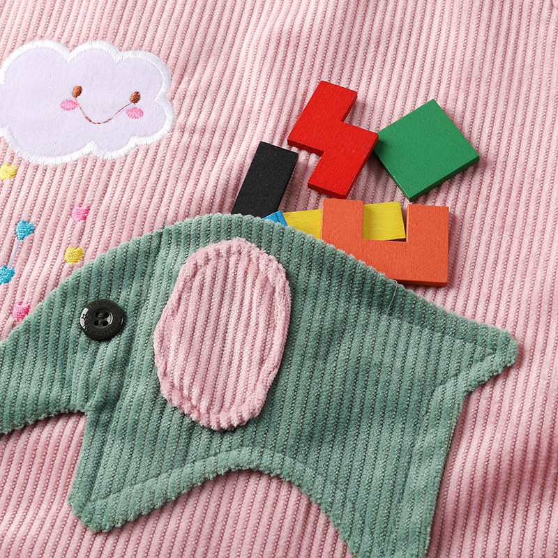 Baby Smock Waterproof and Anti-Dirty Children's Autumn and Winter Girls' Reverse-Wear Bib Eating Clothes Crystal Velvet Baby Apron