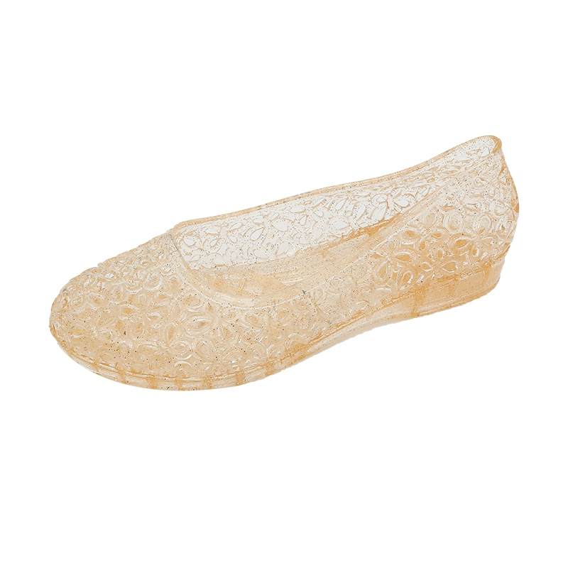 Non-Slip Crystal Sandals for Women, Suitable for Outdoor Wear, Fairy-Style, Closed-Toe, Flat-Heeled, Hollow-Out Clogs for Middle-Aged and Elderly Women