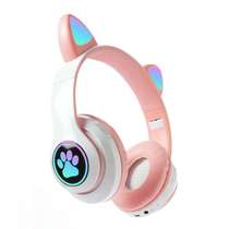 Suitable for cross-border new product B39C STN-28 cute cat ears light-up headset wireless Bluetooth headset