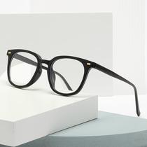 Ultra-light TR glasses frame retro black fashionable slimming anti-blue light flat mirror internet celebrity style ins style myopia frame
