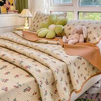 Xinjiang cotton type A bed cover 100% cotton double-sided pure cotton floral quilted cotton quilted bed sheet tatami three-piece set