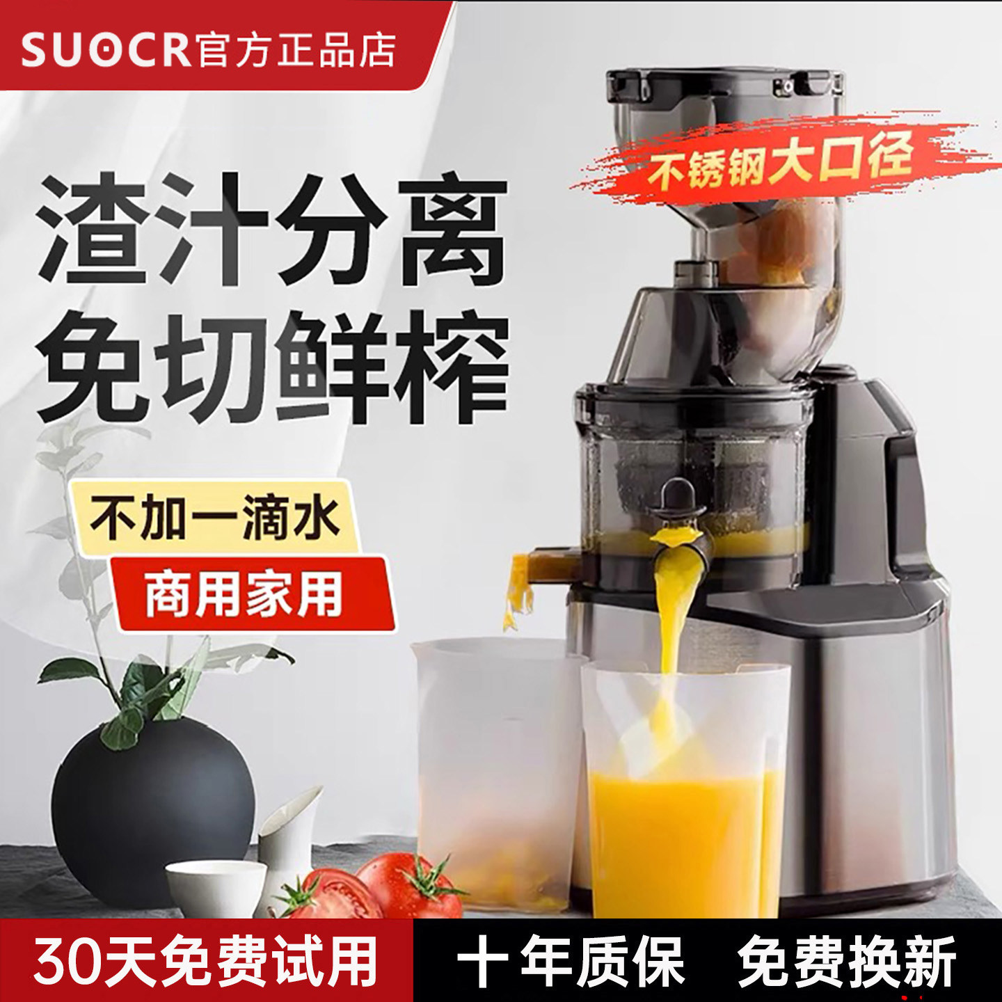 German 2025 New Model Juicer with Pulp Separation, Small Household Fully Automatic Juicer, Suitable for Commercial Use and Stall Sales