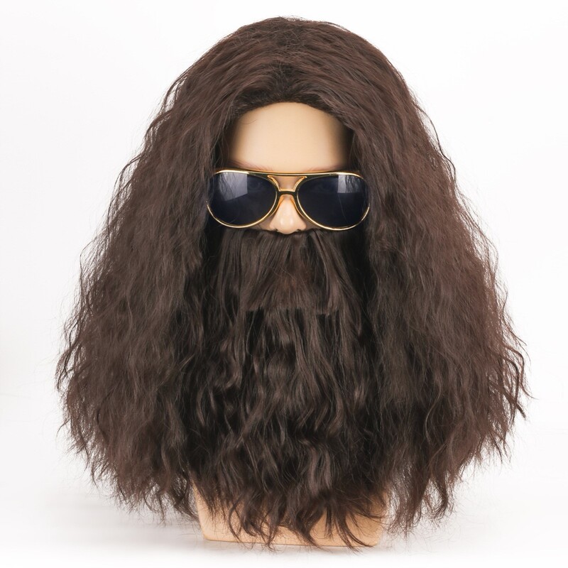 Vietnam New Trade Hager Wig Movie Cosplay Brown Long Curly Hair Beard Accessories Halloween Wig