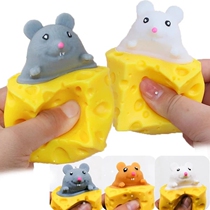 Funny Pop up Squeeze Toy Cheese Mouse Cup Block Toy Kids Car