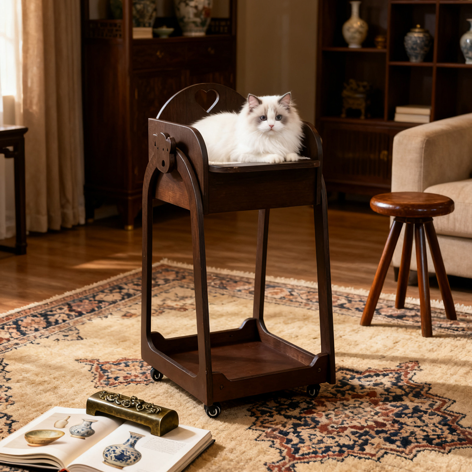 🐱 🐶 A must-have for pet foodies | Joyda cf-081 solid wood pet dining ...