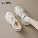 Женская обувь Daphne на толстой подошве и бархатной подошве daddy; коллекция 2025 года; сезон осень-зима; новая повседневная обувь с небольшим ароматом для занятий спортом на открытом воздухе