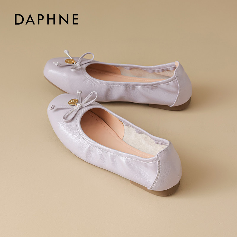 Женская обувь Daphne ballet в стиле Мэри Джейн; новинка 2025 года; летние универсальные тонкие туфли на плоской подошве с открытым носком и юбкой; красивые Изображение 1