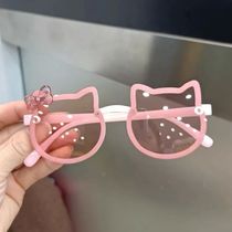 Lunettes de soleil dété pour enfants mignon chaton nœud en acrylique UV dextérieur