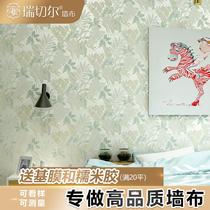 Rachel Beauty TV-style background wall cloth s wall cloth seamless whole house high-end modern simple wood leaf pattern bedroom guest room