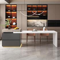 The integrated island dining table can be used as a household multi-functional Western kitchen style custom-made small table unit retractable rock mid-board island table in stock