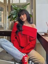 Elegant Solid Off Shoulder Sweater for Women Fashion Ribbed