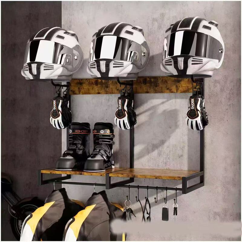 Helmet Rack, Wall-Mounted Hanger, Cycling Clothing Equipment, Multi-Functional Clothing and Hat Storage Rack, Wall-Mounted Motorcycle Helmet Storage Rack Helmet Rack, Wall-Mounted Hanger, Cycling Clothing Equipment, Multi-Functional Clothing and Hat Storage Rack, Wall-Mounted Motorcycle Helmet Storage Rack