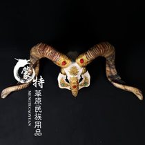 Copper-clad sheep skull crafts sheep head handmade sheep head decorative specimen wall hanging ornaments store decoration sheep skull