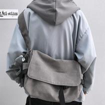 Japanese crossbody bag mens ins trendy style 2022 new large capacity mens bag canvas messenger bag mens shoulder bag