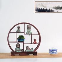 2U8K mahogany chicken wing wood hippocampus ancient frame solid wood base small flower stand bonsai bottom support plant ornaments crafts