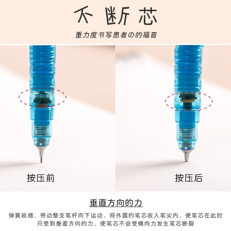 Japanese Zebra Delguard Mechanical Pencil Transparent Limited Edition Non-Breaking Lead for Students Exam and Homework Use 0.5