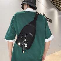 Trendy crossbody bag mens mobile phone chest bag mens casual fashion shoulder bag student hanging bag business trip small backpack