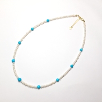 (Q Jewelry) Turquoise Sleeping Beauty Pearl Necklace is slightly different
