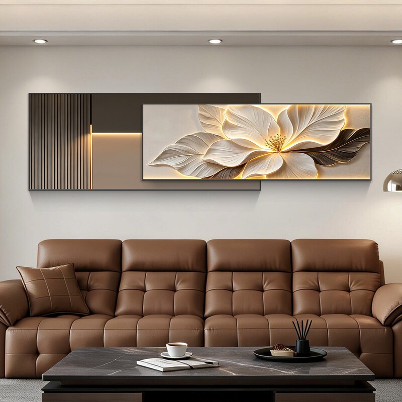 Light Luxury and High-End Floral Living Room Decorative Painting 2026 New Style Layered Hanging Painting Art Painting Sofa Background Wall Painting Light Luxury and High-End Floral Living Room Decorative Painting 2026 New Style Layered Hanging Painting Art Painting Sofa Background Wall Painting
