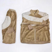 Border cold area anti-fleece jacket and trousers suit mens warm winter thickened cold-proof warm zipper sweater patrol fleece jacket