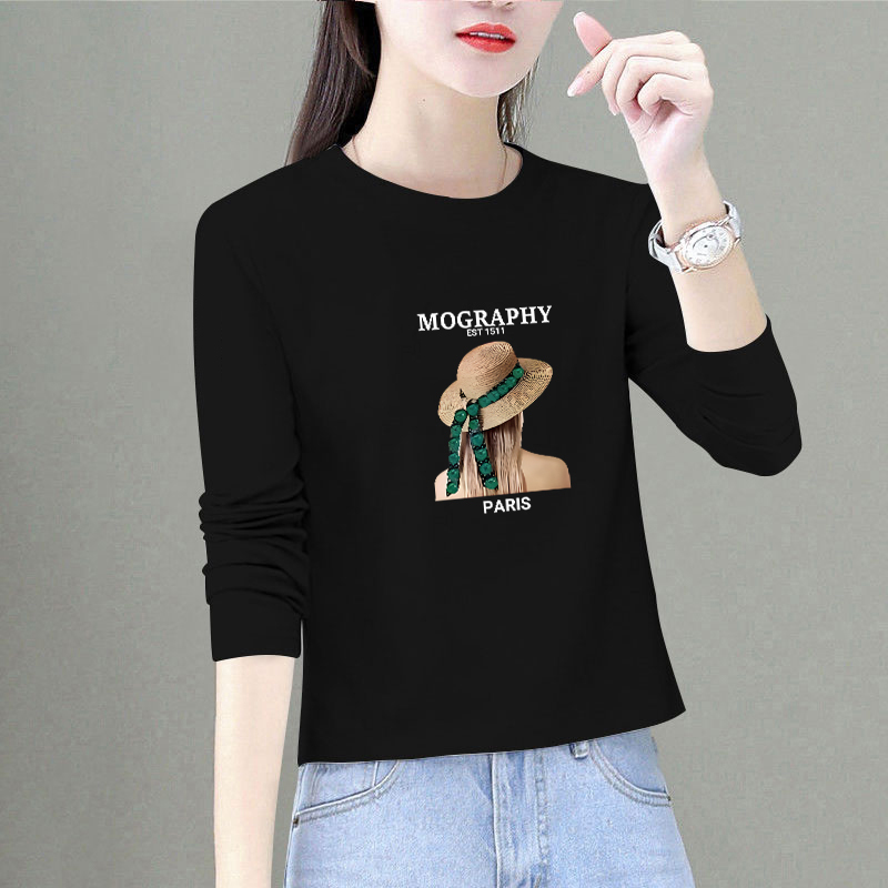 Black Long-Sleeved T-Shirt for Women, Spring and Autumn 2026 New Style, High-Waisted, Versatile, Loose Short Top, Slimming Base Shirt Black Long-Sleeved T-Shirt for Women, Spring and Autumn 2026 New Style, High-Waisted, Versatile, Loose Short Top, Slimming Base Shirt