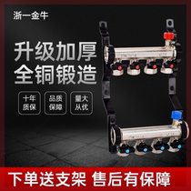 German imported Taurus high-flow floor heating water distributor household valve all-copper one-piece thickened floor heating water distributor