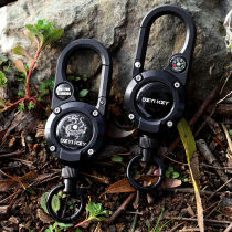 Wire rope anti-lost keychain tactical easy-pull buckle outdoor camping retractable buckle multi-functional camping automatic rebound